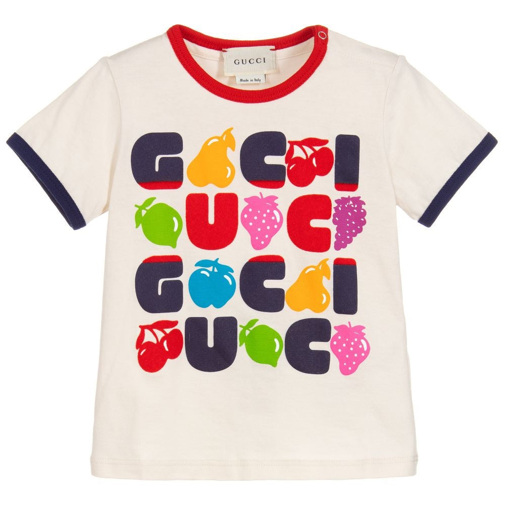 Baby White & Chromatic Logo Cotton T-shirt