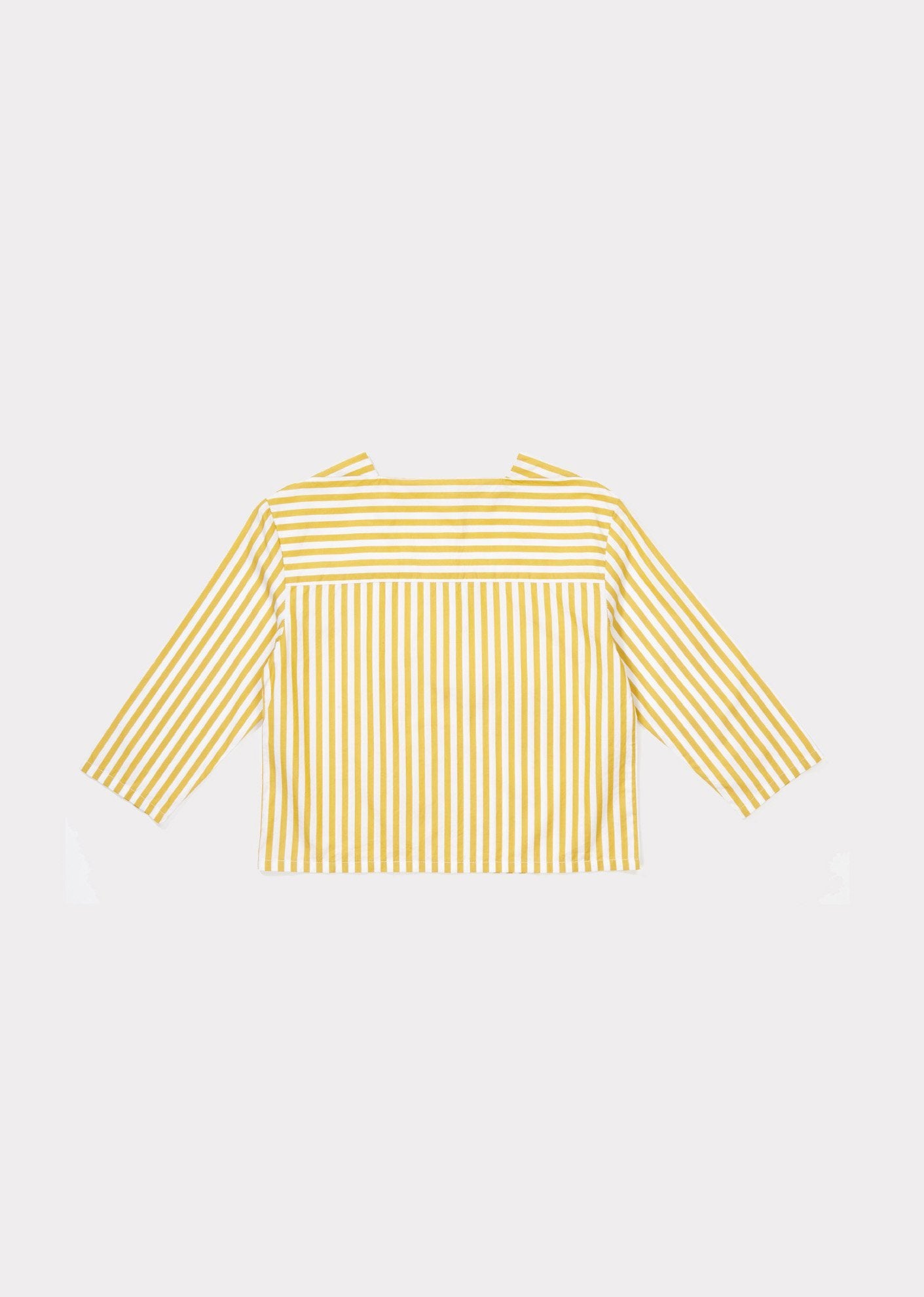 Girls Yellow Stripe Cotton Woven Blouse