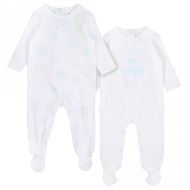 Baby Light Blue Cotton Babysuit Sets