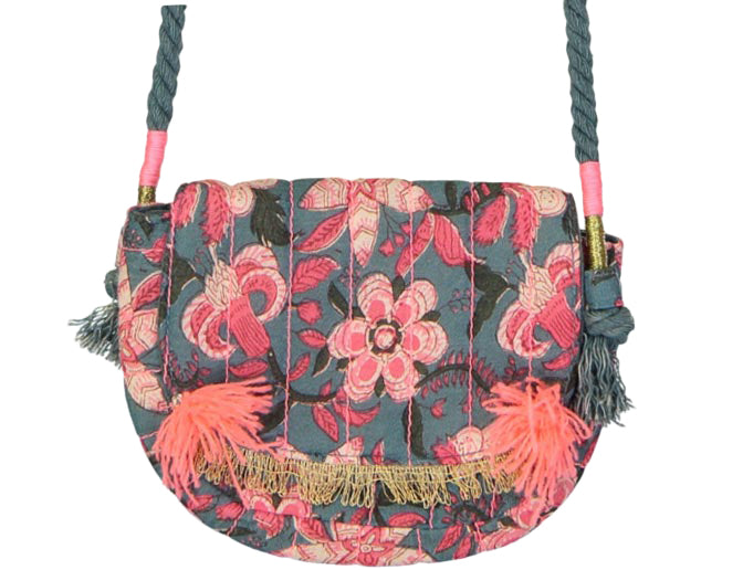 Girls Blue Flower Cotton Bag