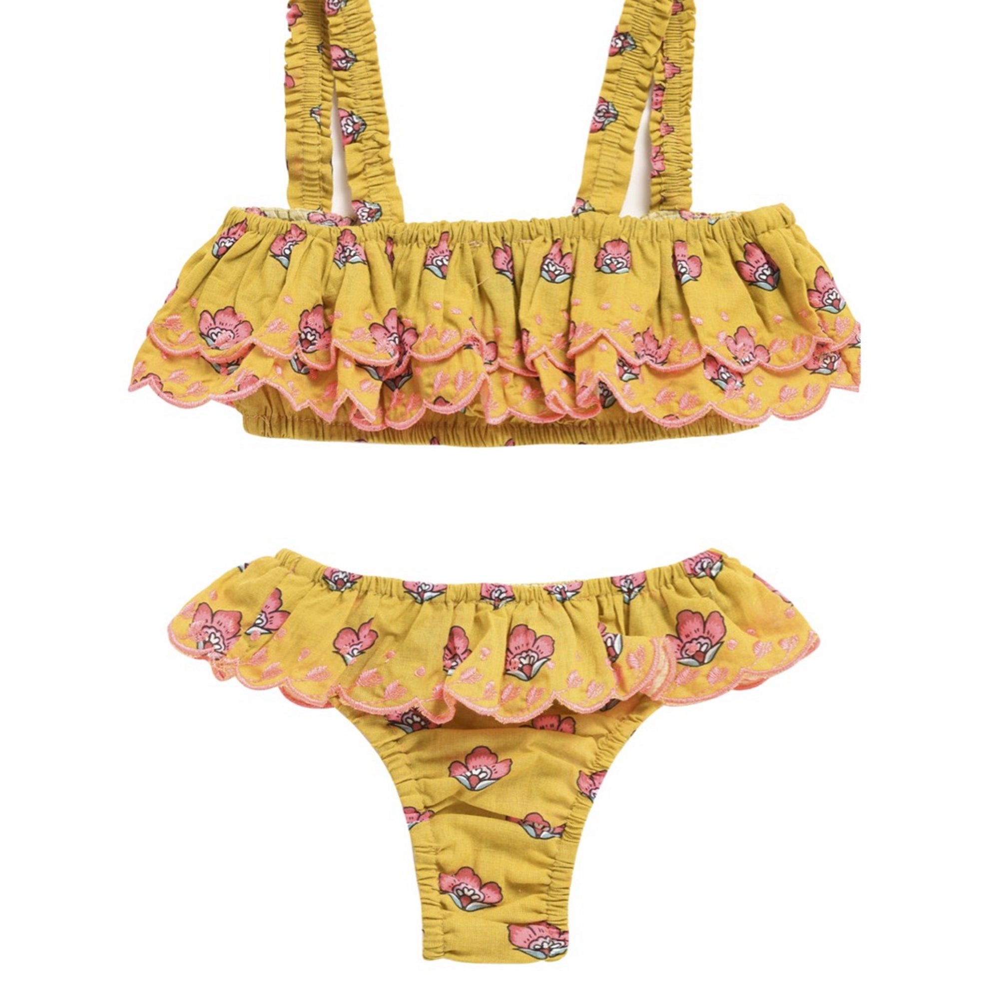 Girls Safran Flowers Cotton Bikini