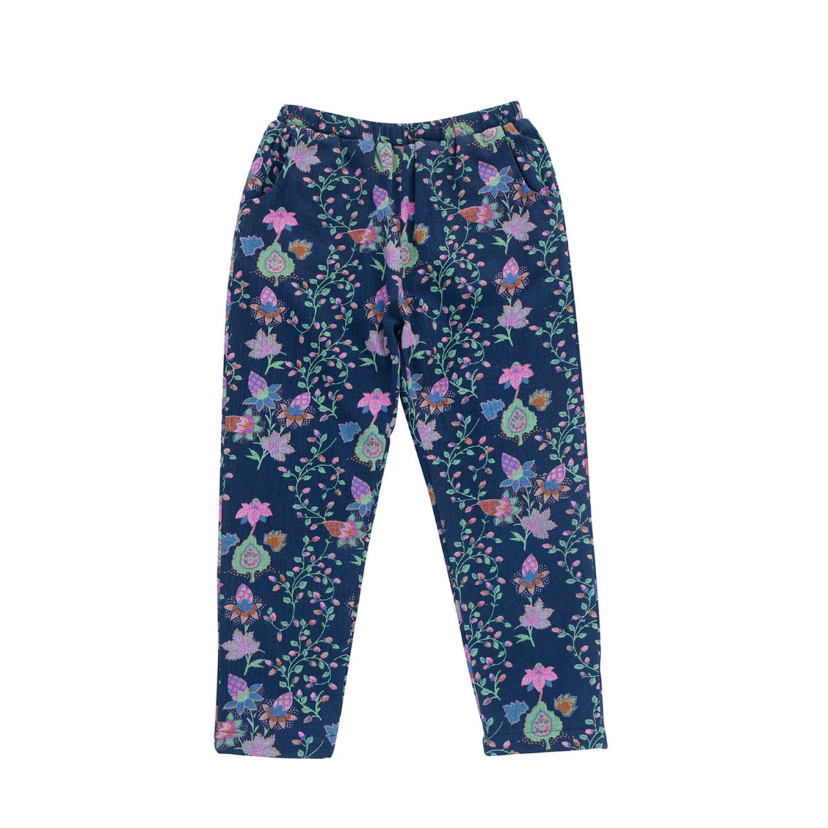 Girls Blue Pine Cone Cotton Trousers