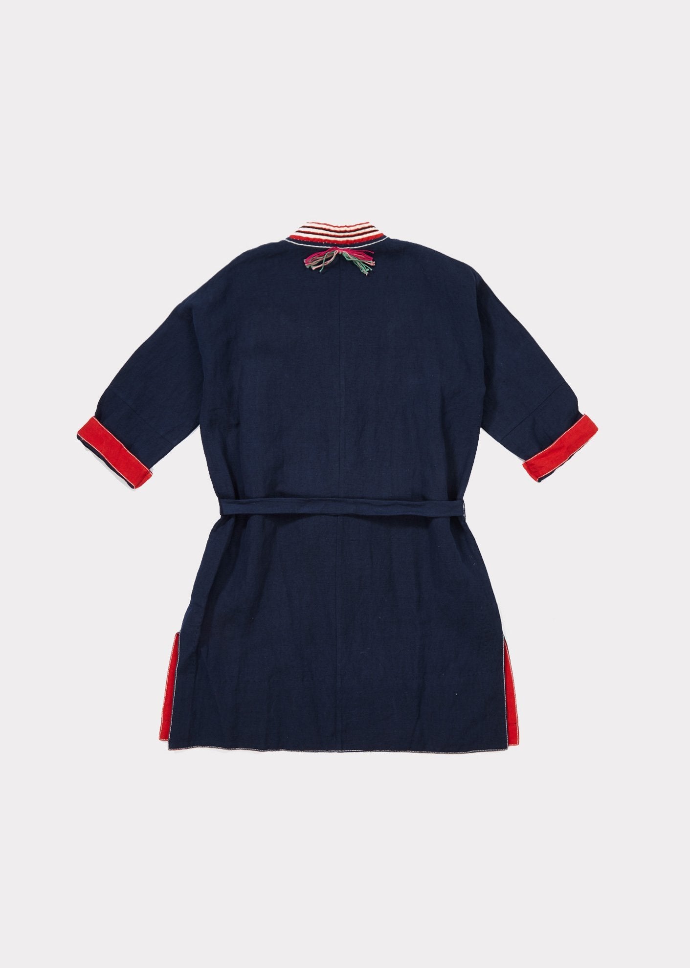 Girls Navy Cotton Woven Dress
