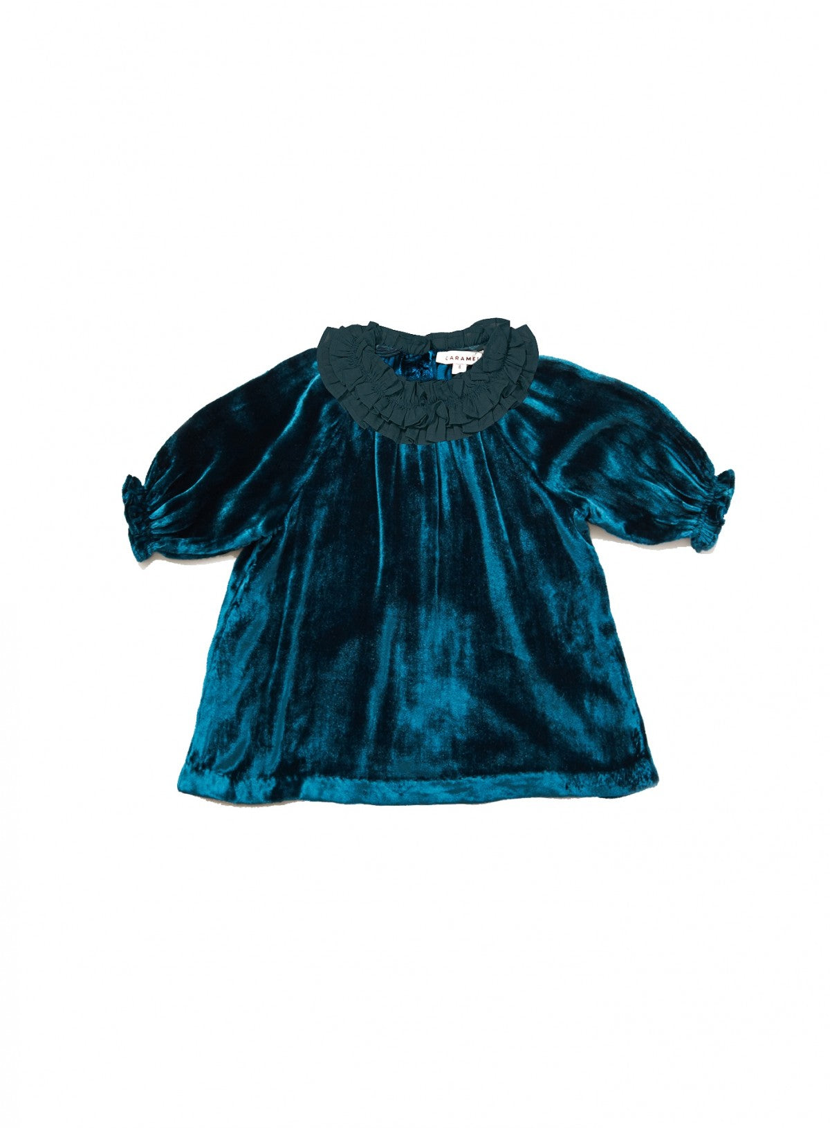Baby Girls Deep Teal Velvet Dress