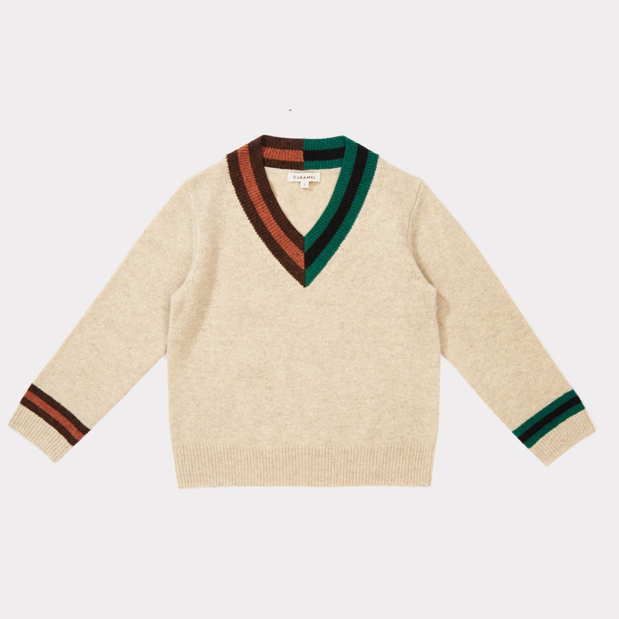 Girls & Boys Oatmeal Striped Sweater