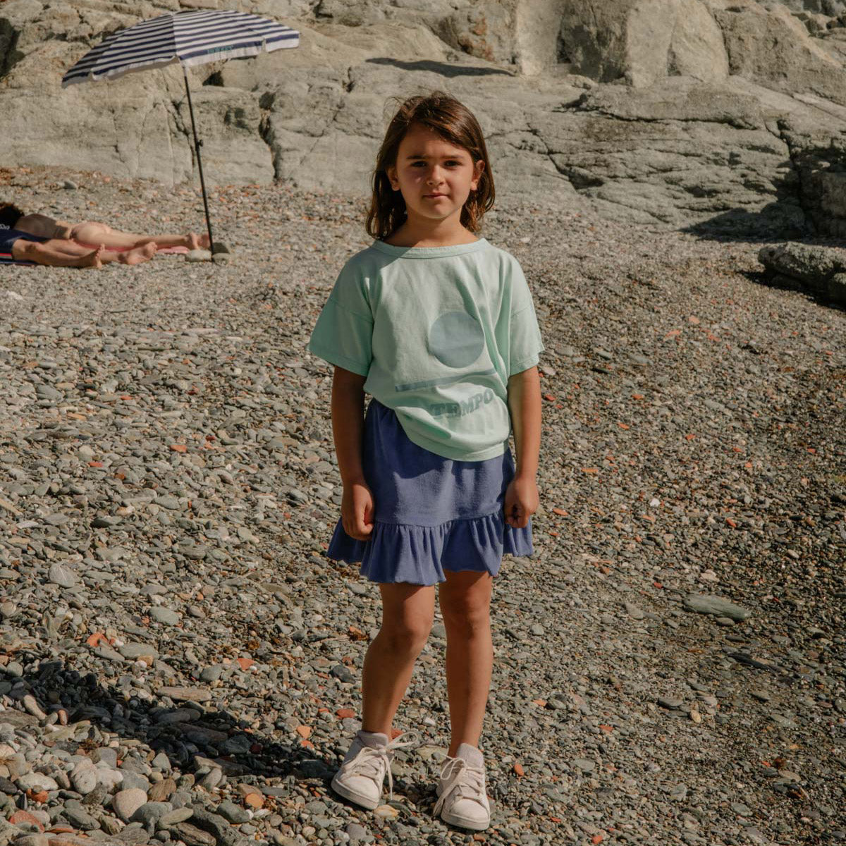 Girls Blue Cotton Skirt