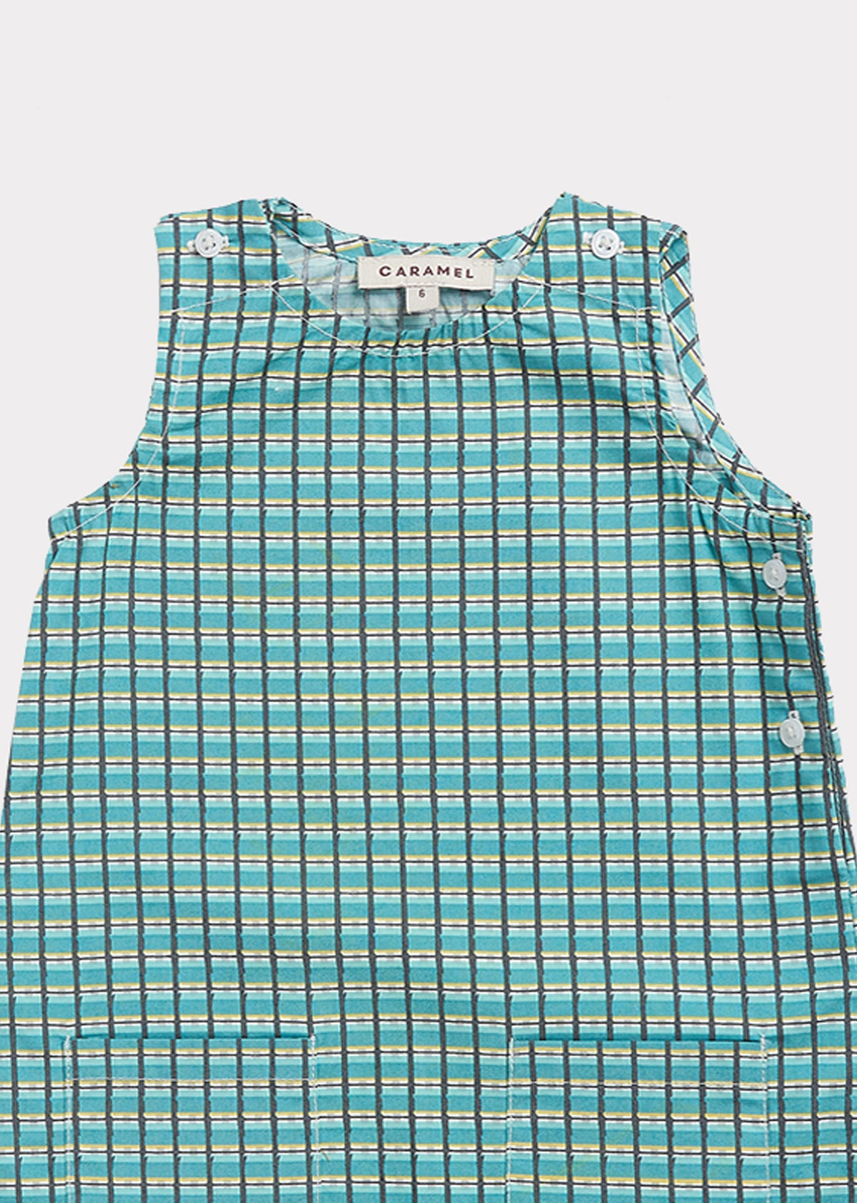Combinaison Bébé Garçons & Filles en Coton à Carreaux Peints Verts