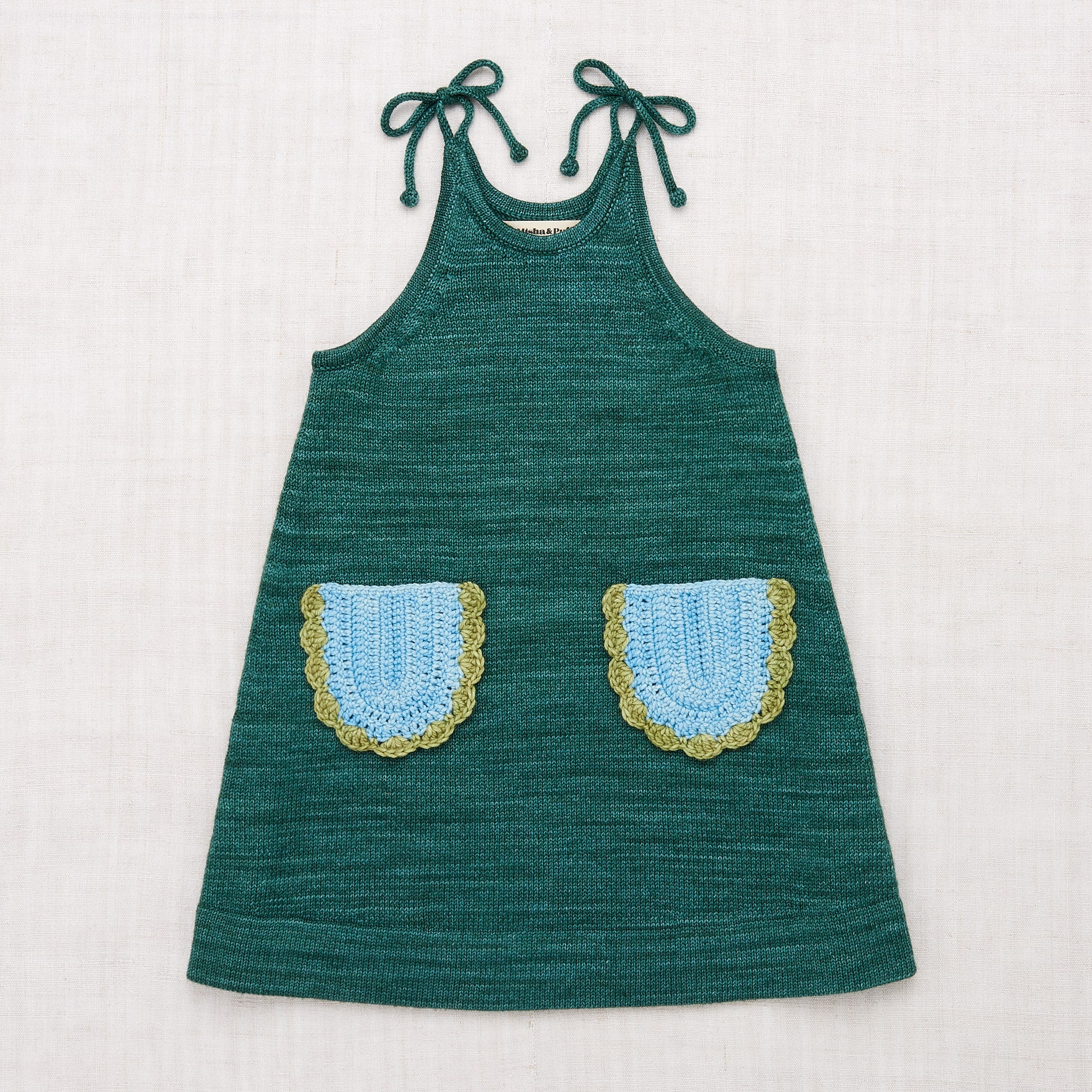 Girls Dark Green Laced Dress