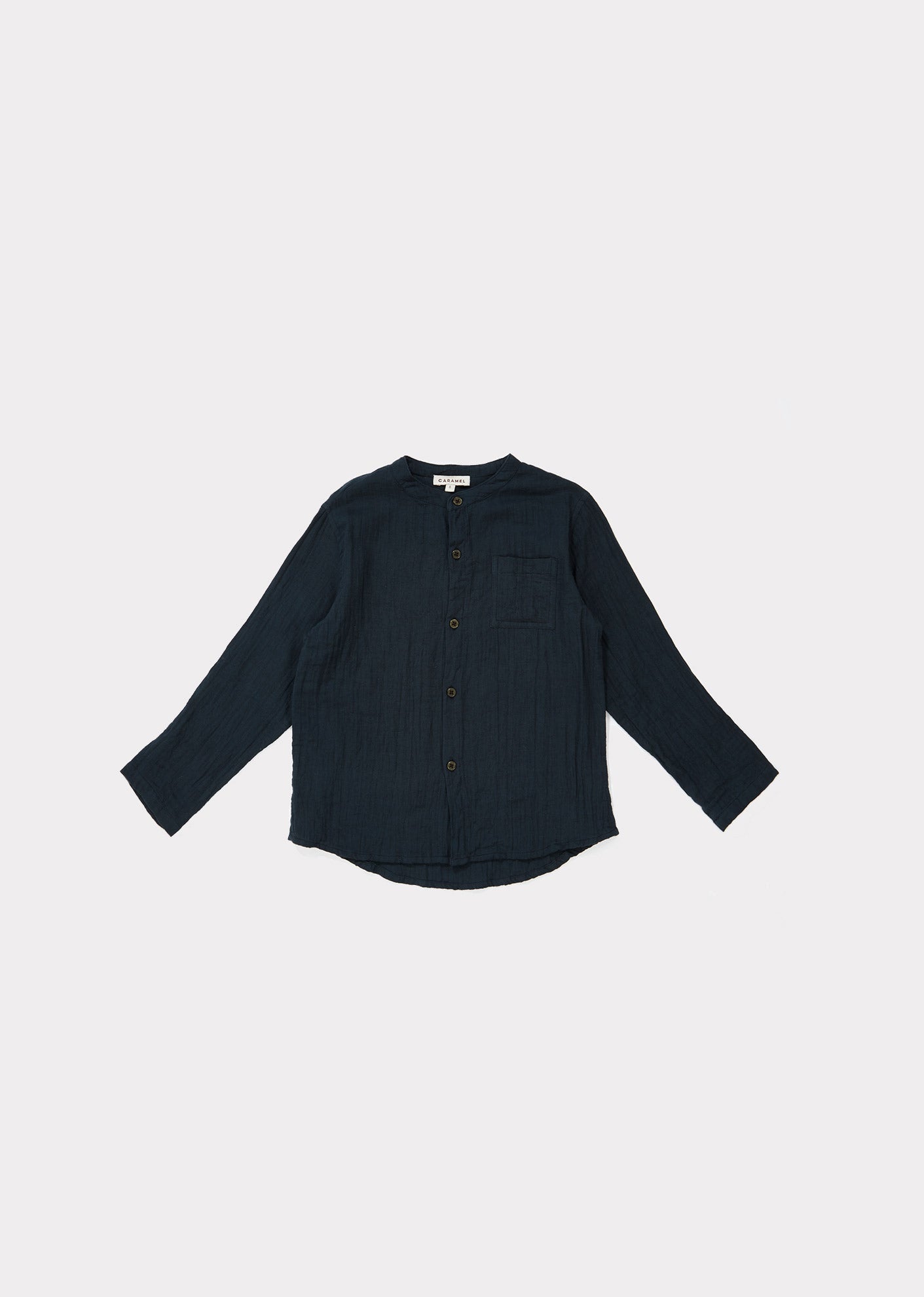 Girls Dark Blue Cotton Shirt