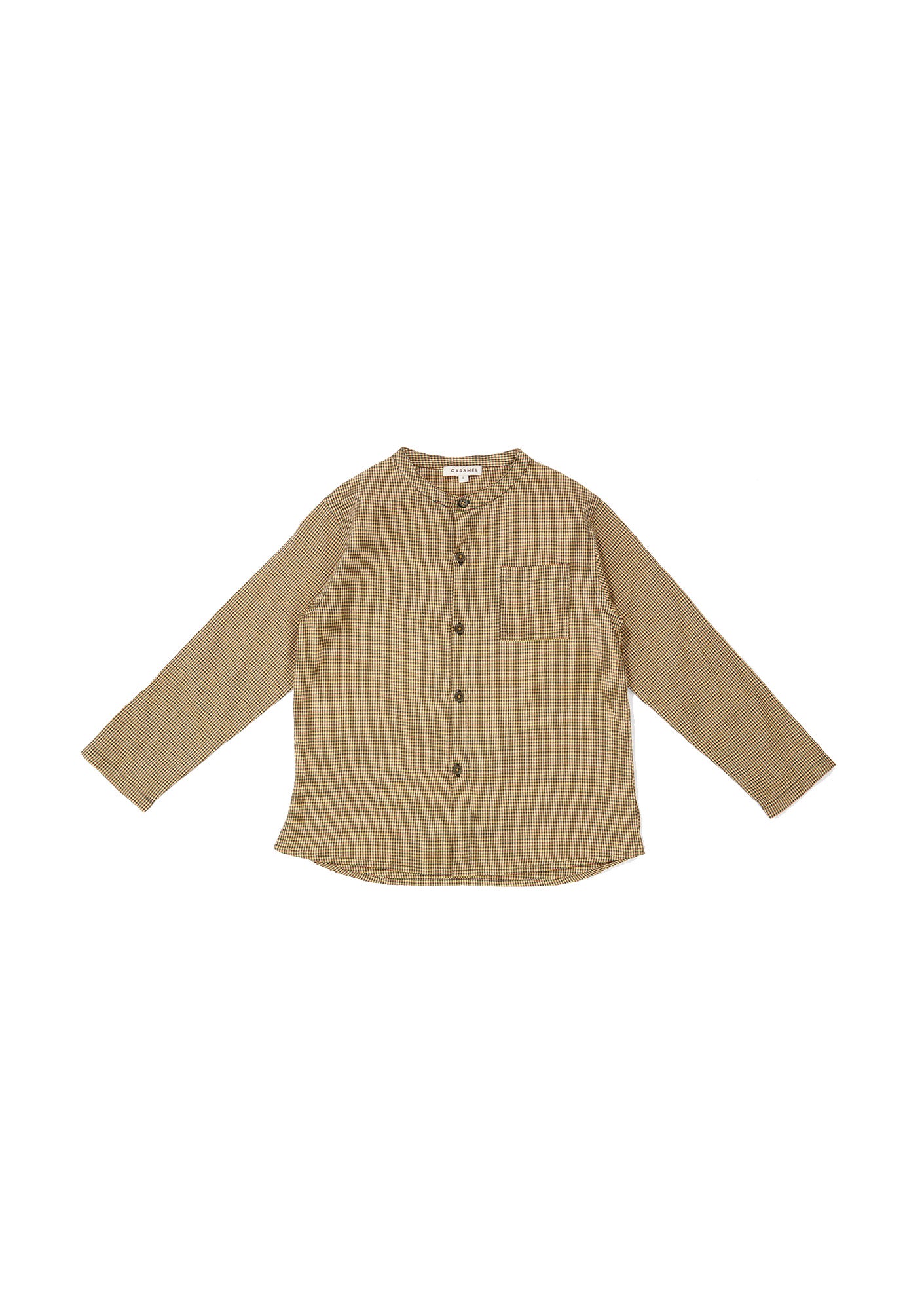 Girls Yellow Check Cotton Shirt