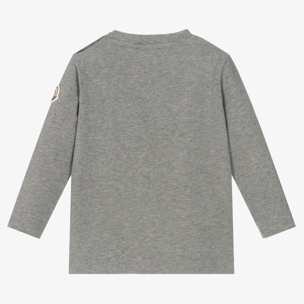 Baby Boys Grey Logo Cotton T-Shirt