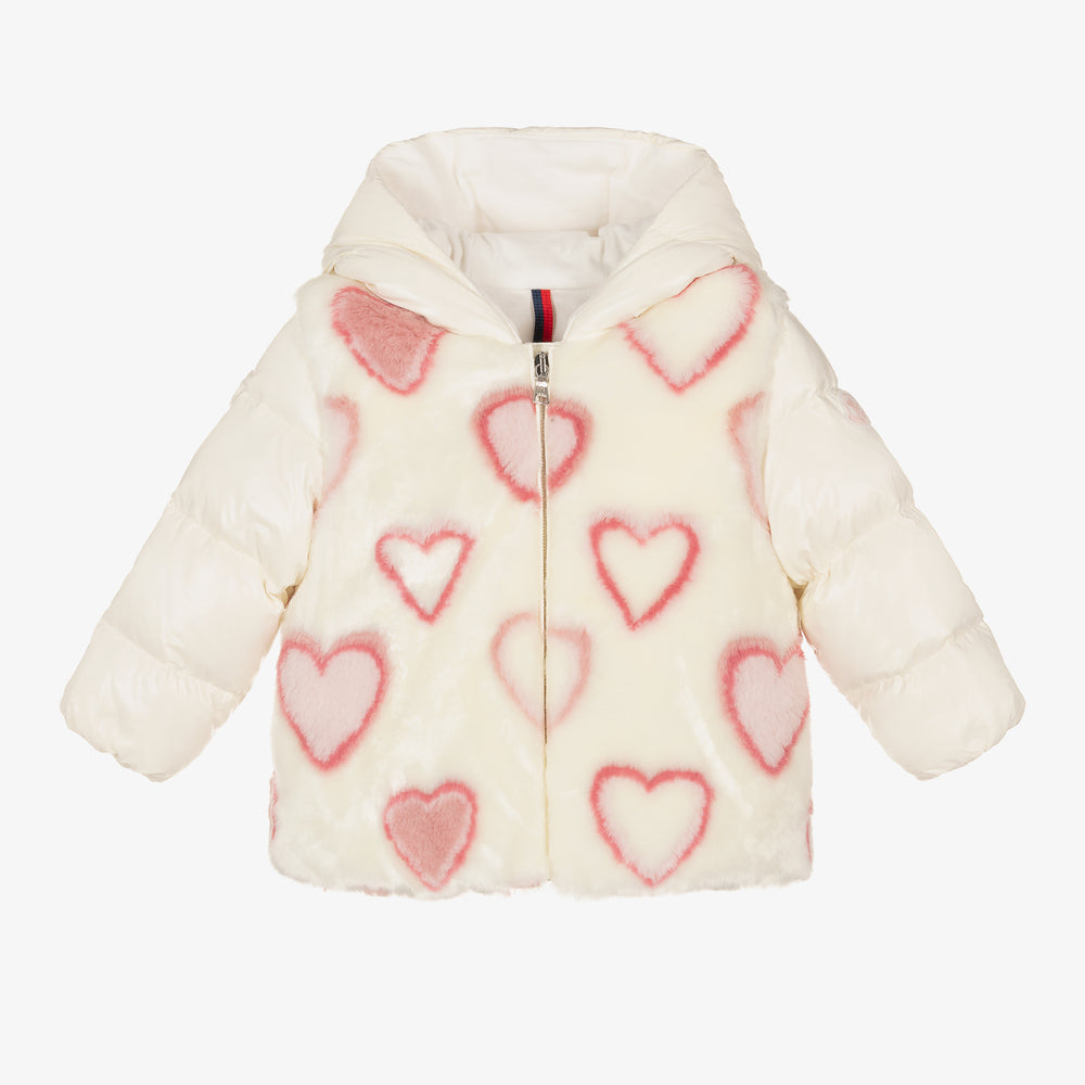 Baby Girls White "ADAMAS" Padded Down Jacket
