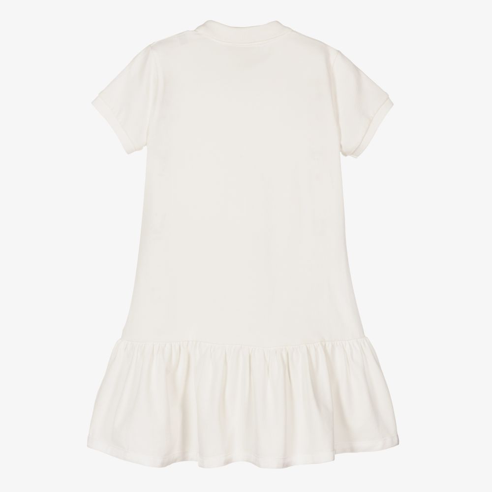 Girls White Logo Cotton Dress