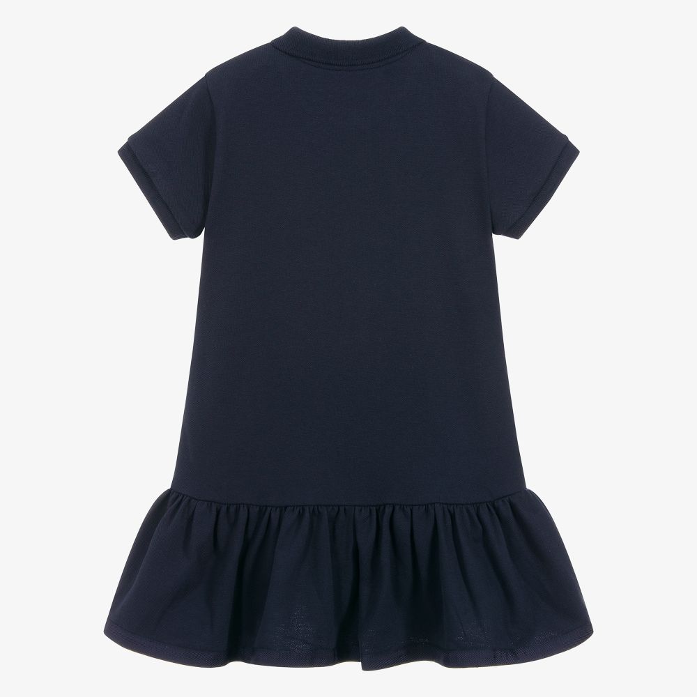 Girls Blue Logo Cotton Dress
