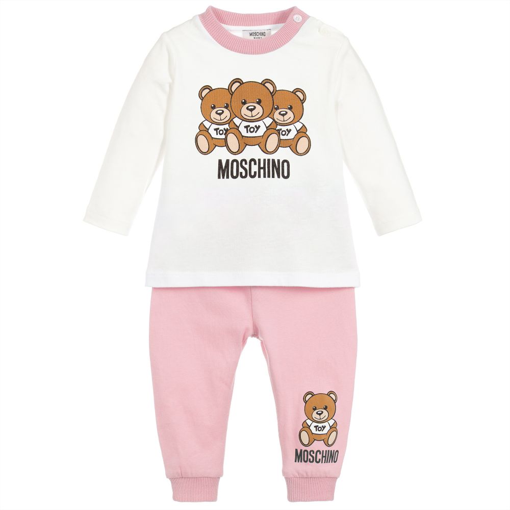 Baby Girls White & Rose Cotton Sets