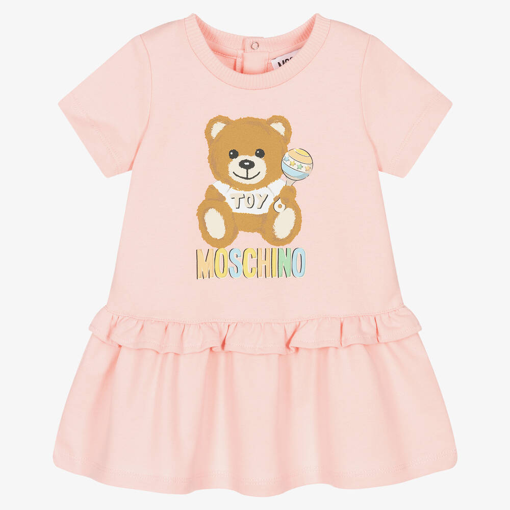 Baby Girls Pink Printed Cotton Dress