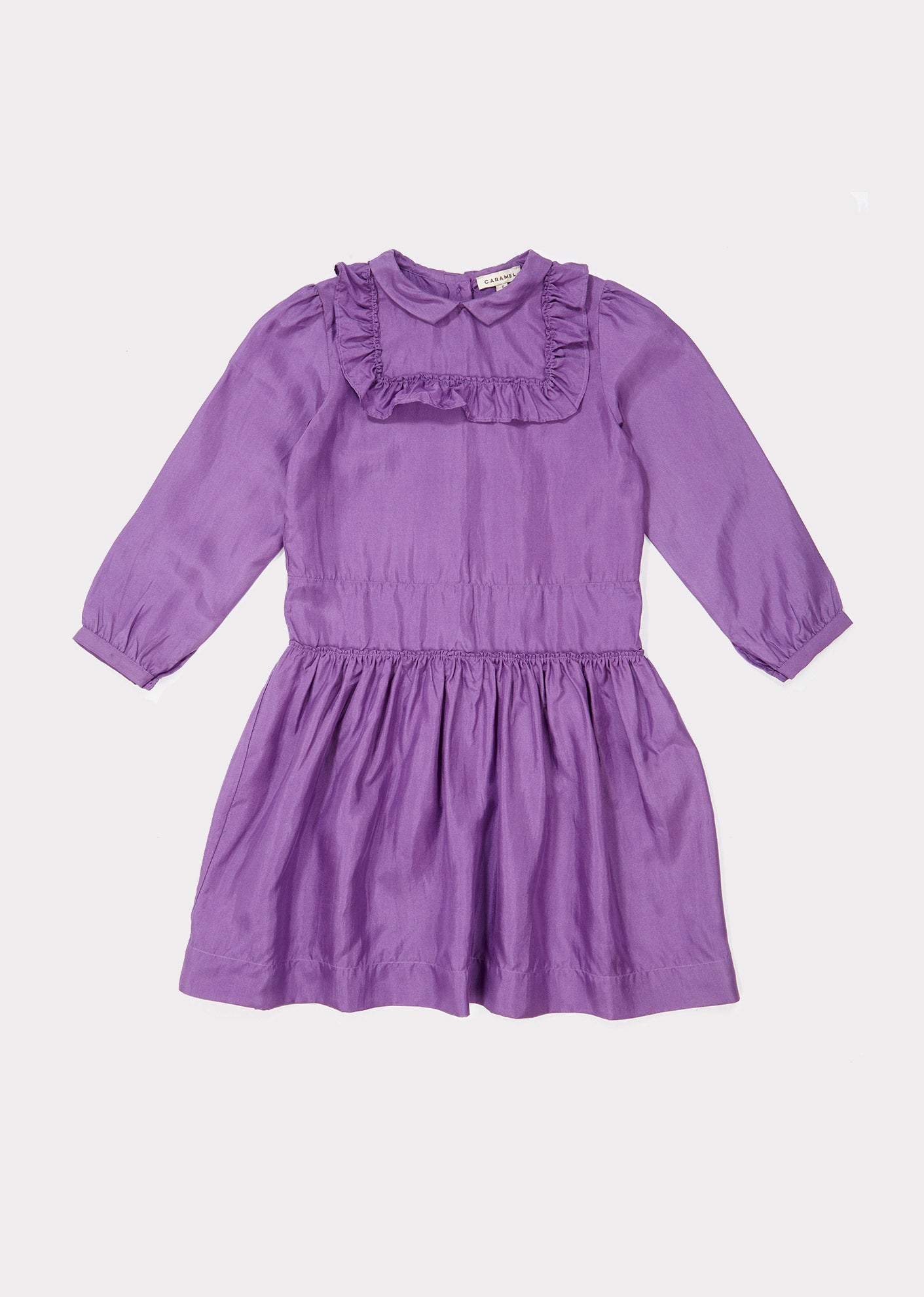 Girls Purple Waist Silk Dress