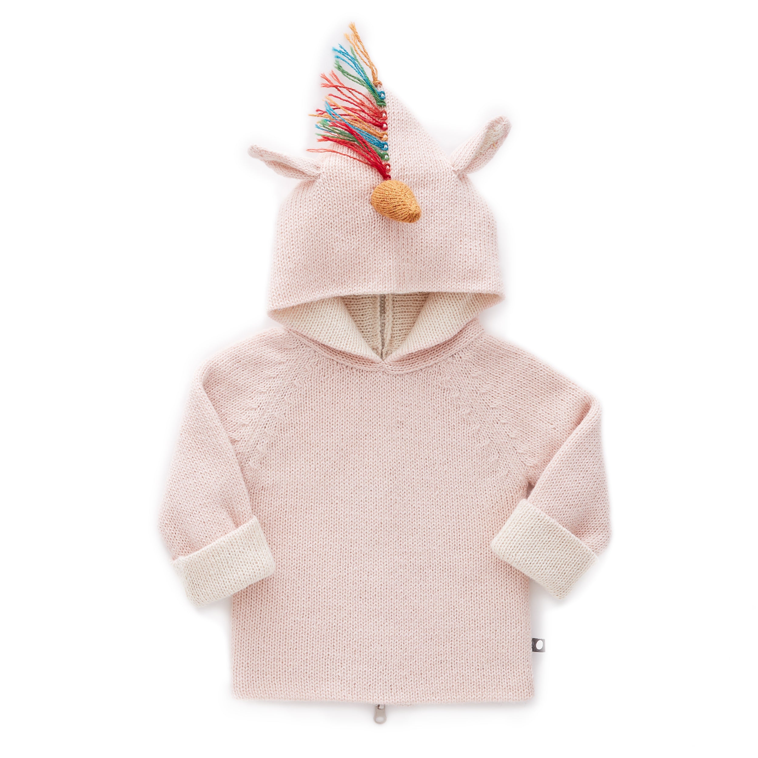 Girls Pink Rainbow Hooded Sweater