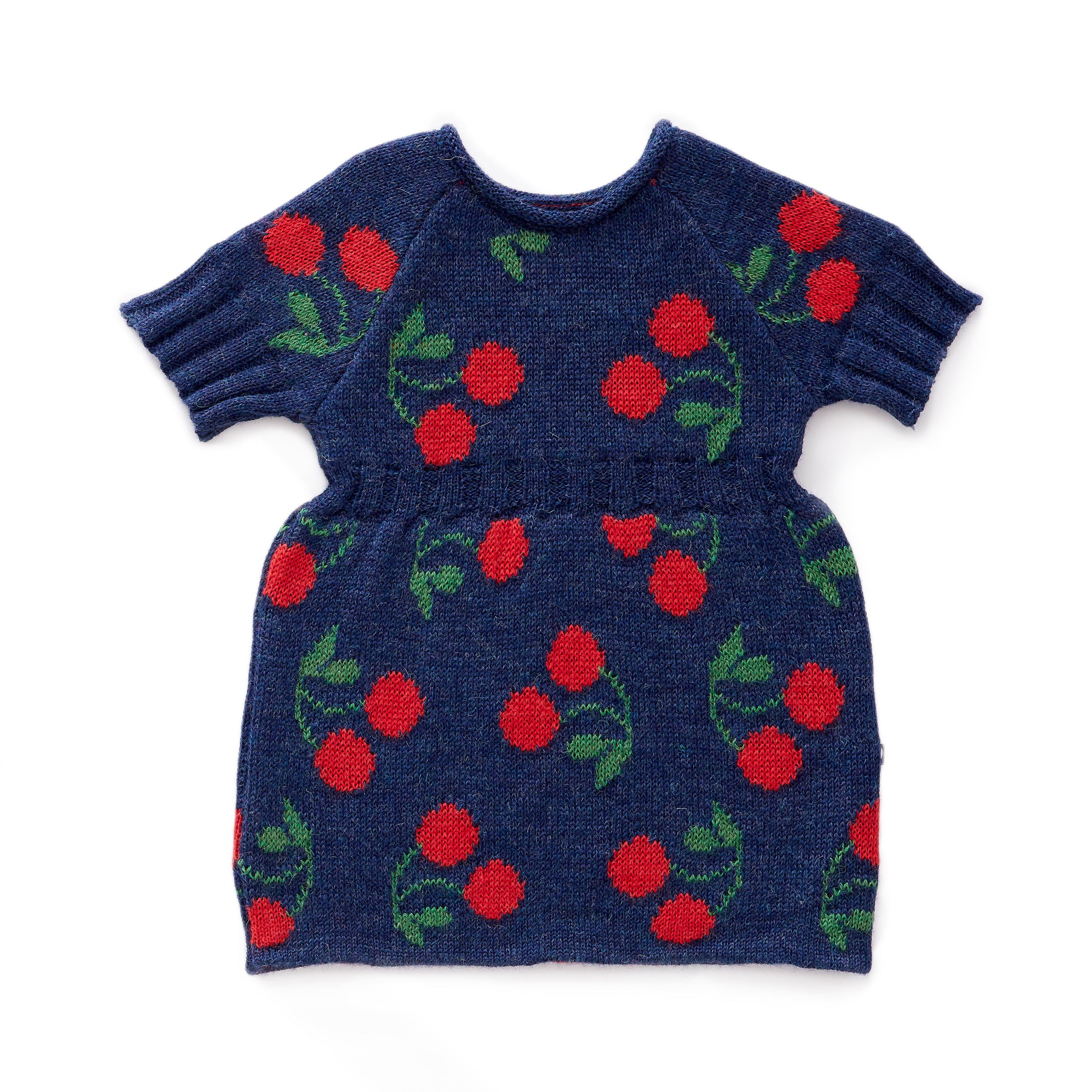 Baby Girls Indigo & Red Baby Alpaca Dress
