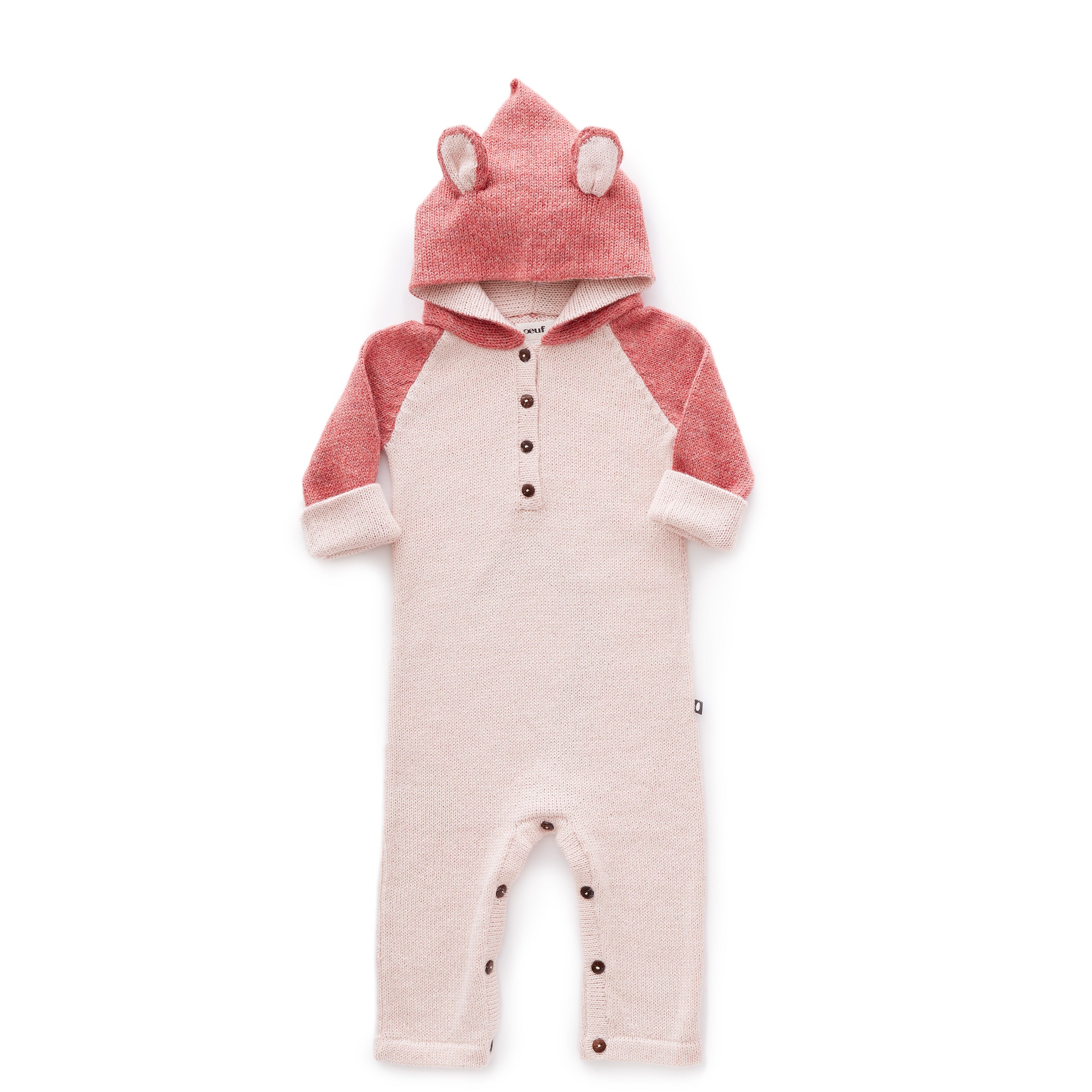 Baby Pink Panther Baby Alpaca Hooded Jumper
