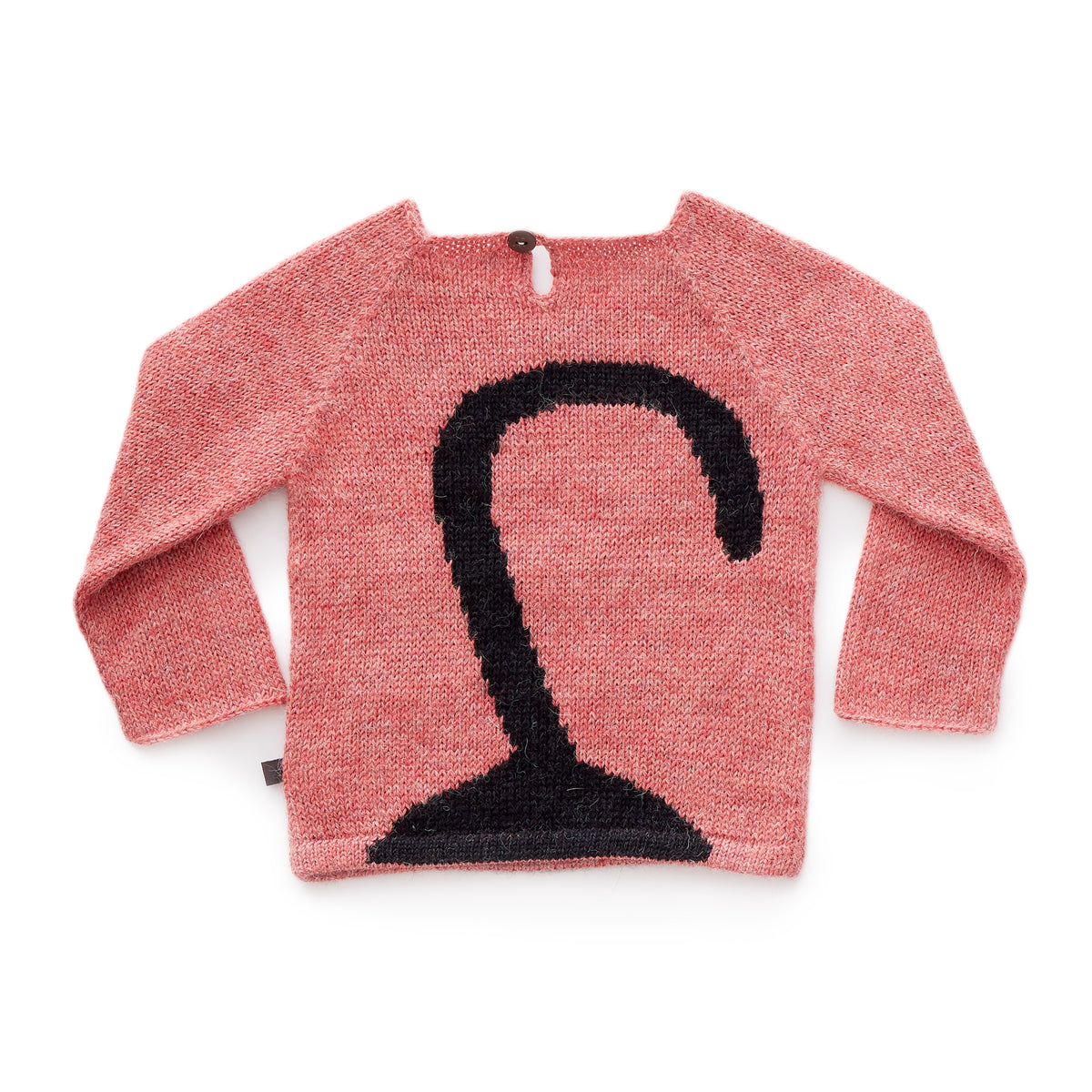 Pull en tricot pour bébé fille en alpaga et coton bio Rose & Night à motif chat