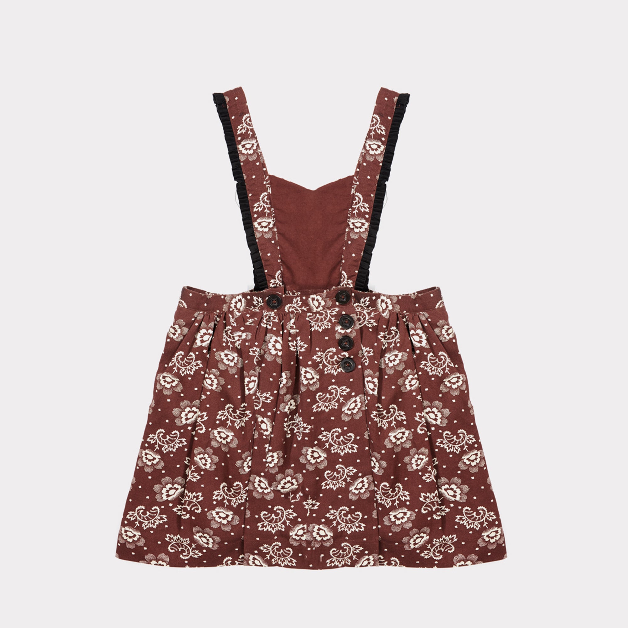 Girls Chocolate Dot Flower Print Skirt