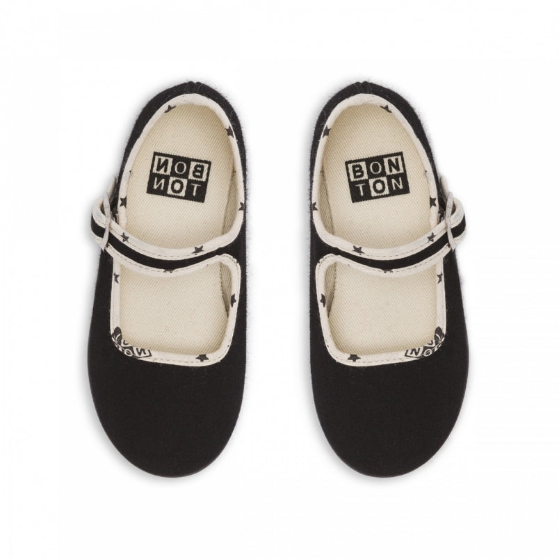 Girls Black Cotton Shoes