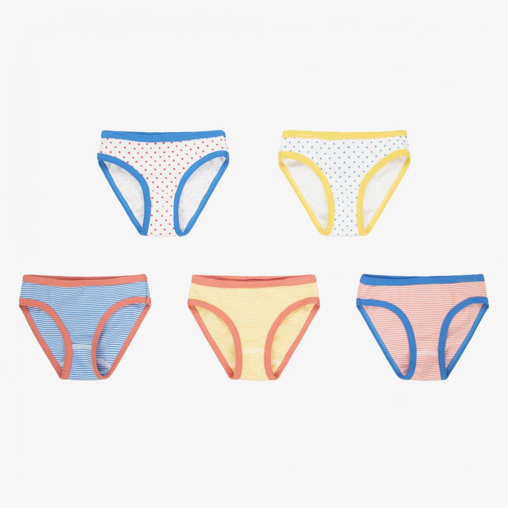 Girls Multicolor Cotton Underwear Set (5 Pack)