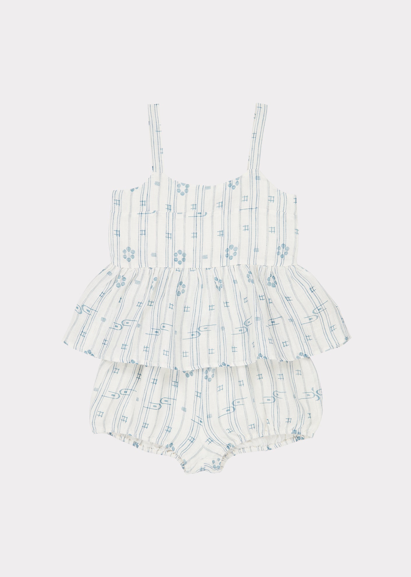 Girls Light Blue Printed Set
