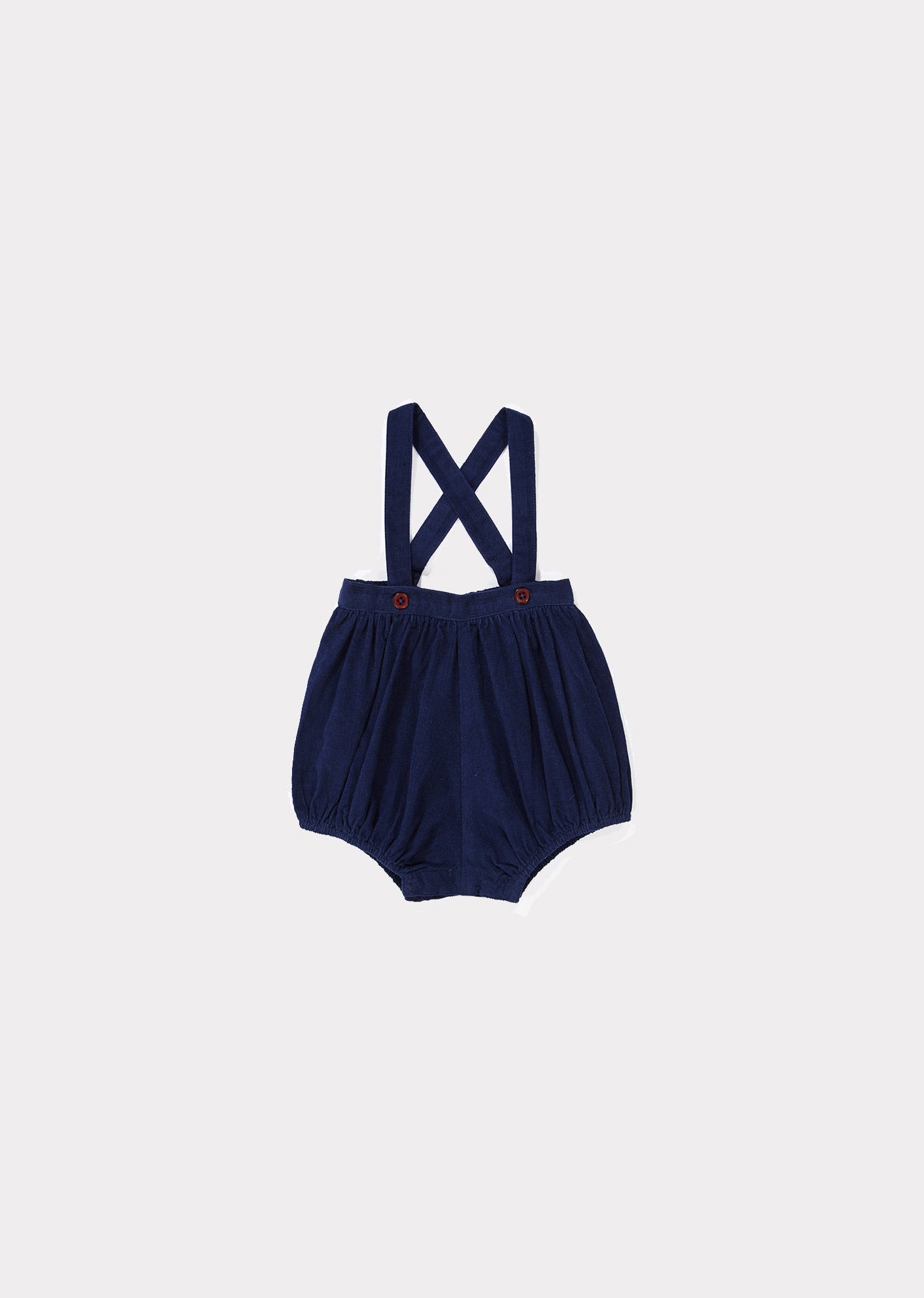 Baby Girls Blue Cotton Straps Shorts