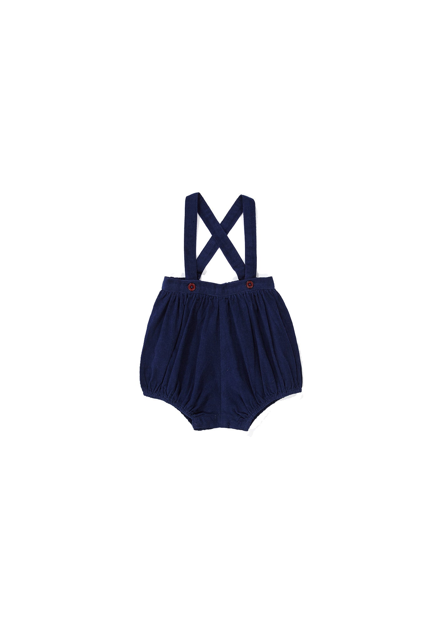 Baby Girls Blue Cotton Straps Shorts