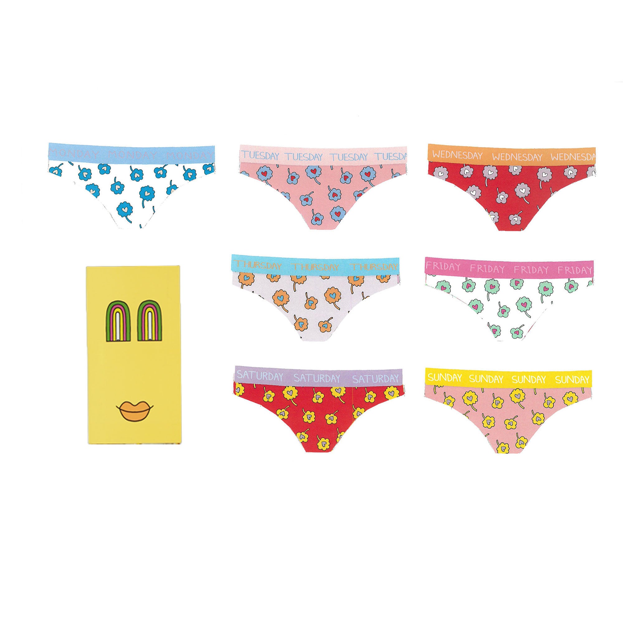 Girls Multicolor Cotton Underwear (7 Piece)