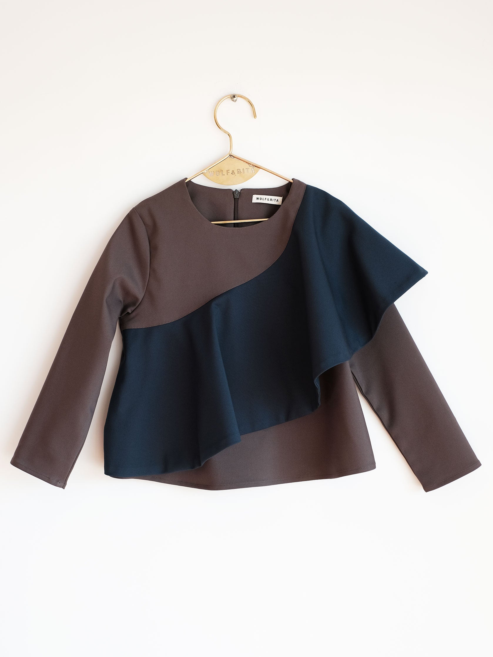Girls Grey "RITA" Cotton Blouse
