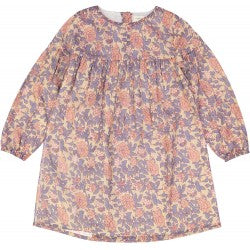 Girls Pink Lndian Flower Cotton Dress