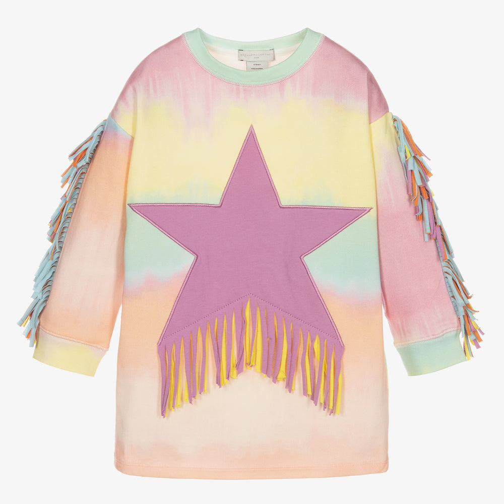 Girls Multicolor Tassel Cotton Dress