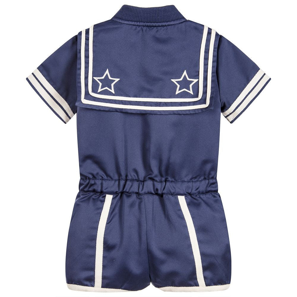 Girls Navy Blue Playsuit