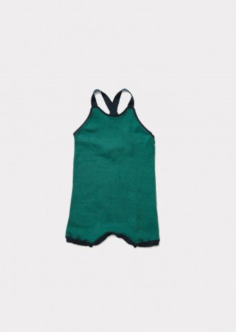 Baby Dark Green Knitted Romper