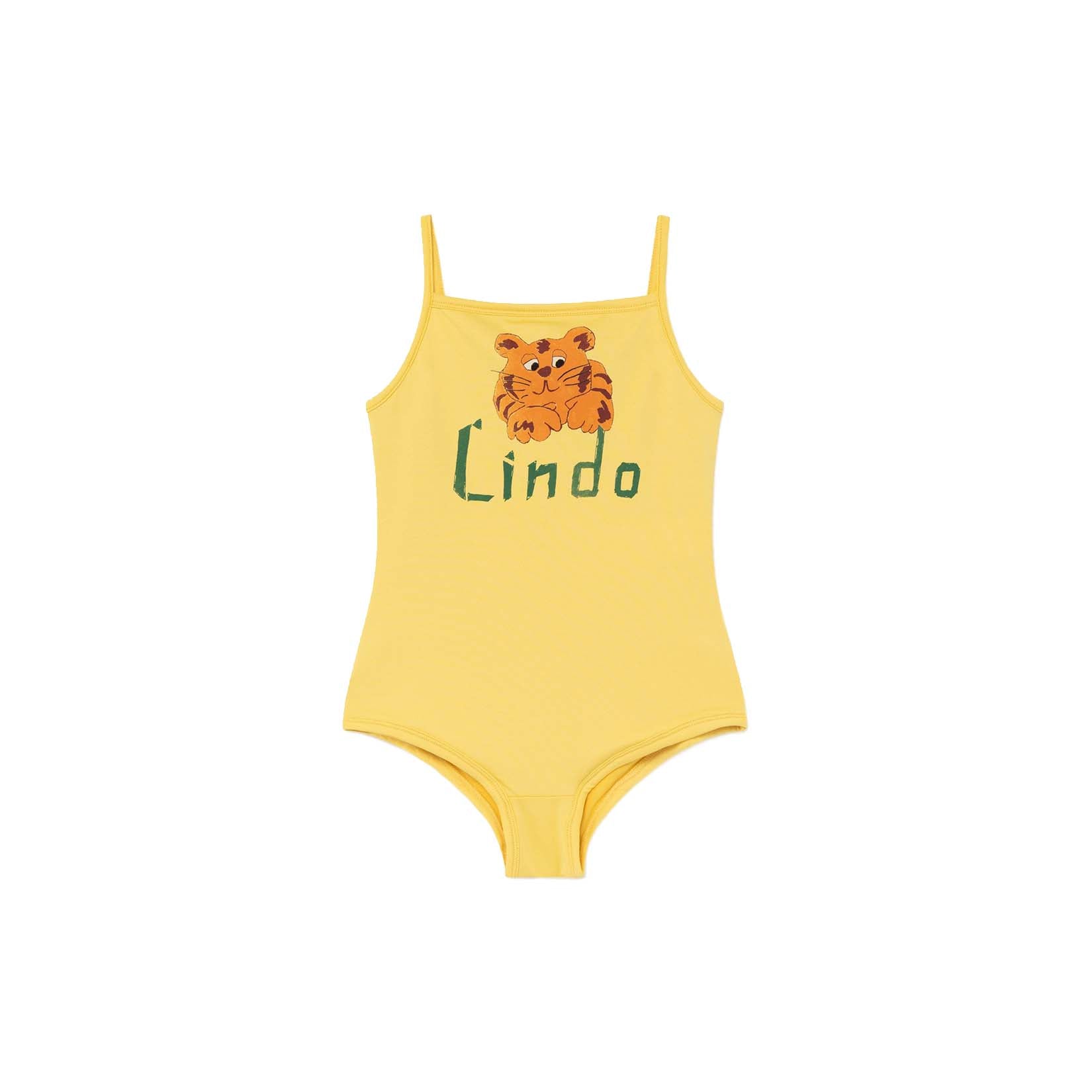 Girls Yellow Painted Swimsuit