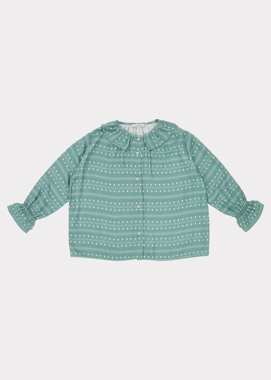 Girls Teal Dotty Print Tern Shirt