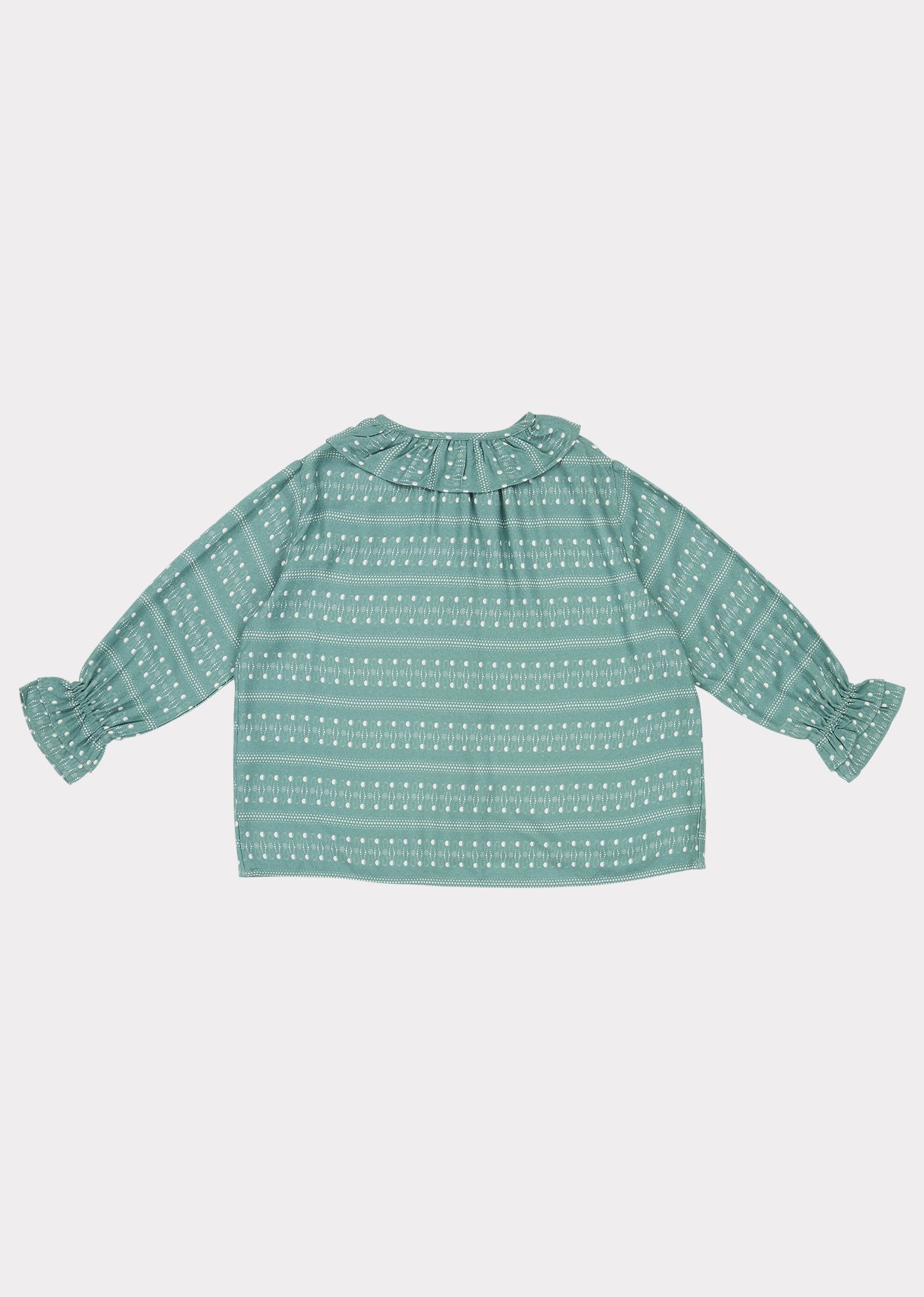 Girls Teal Dotty Print Tern Shirt