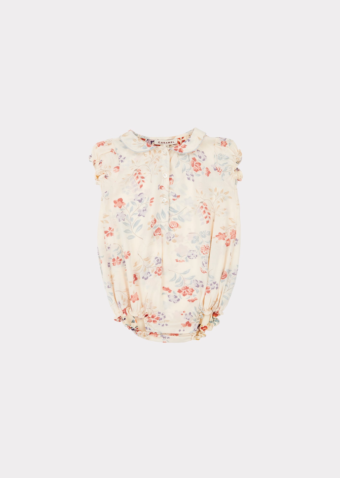 Baby Girls Light Yellow Flowers Cotton Jumpsuit