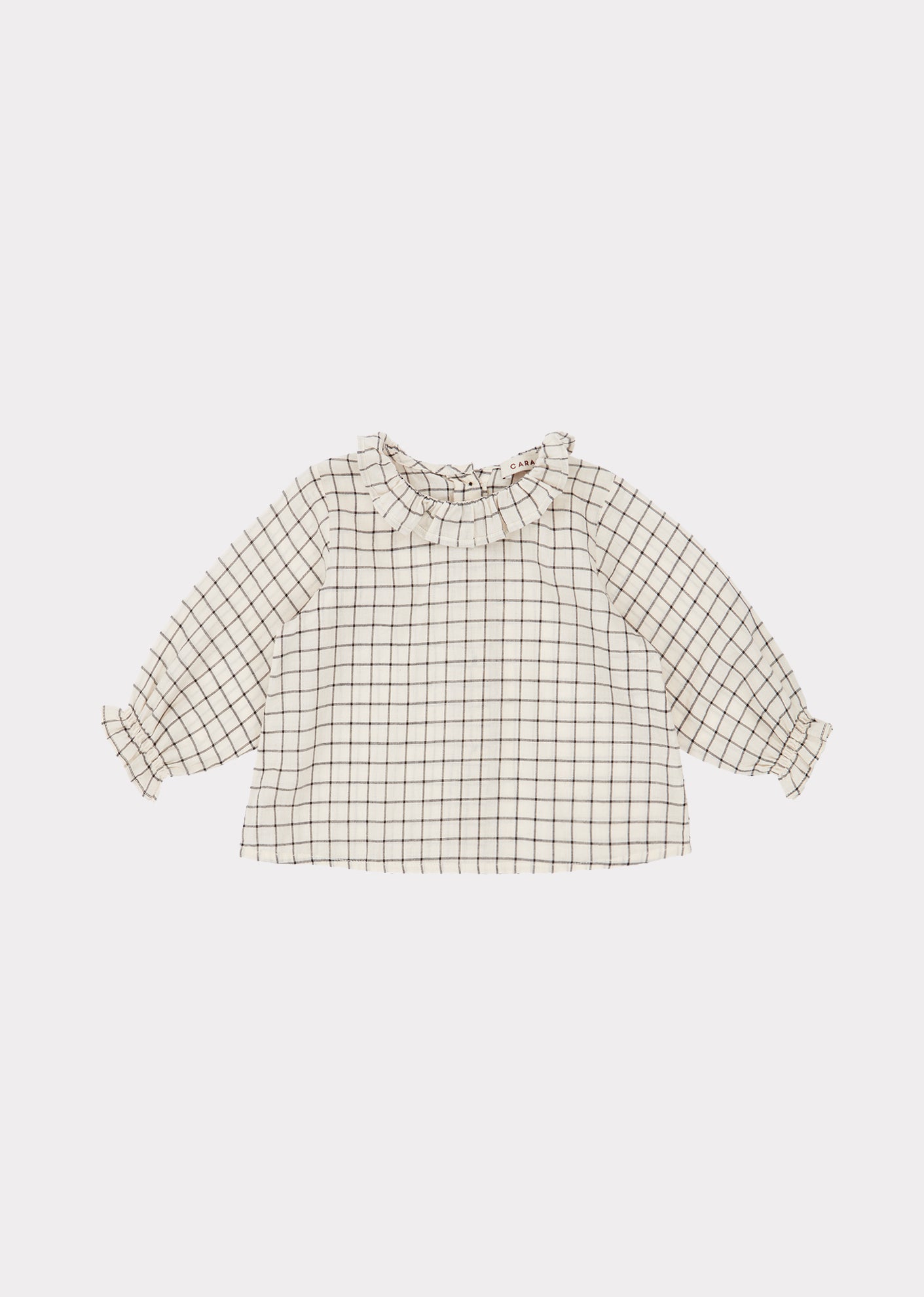 Baby Girls White Check Cotton Top