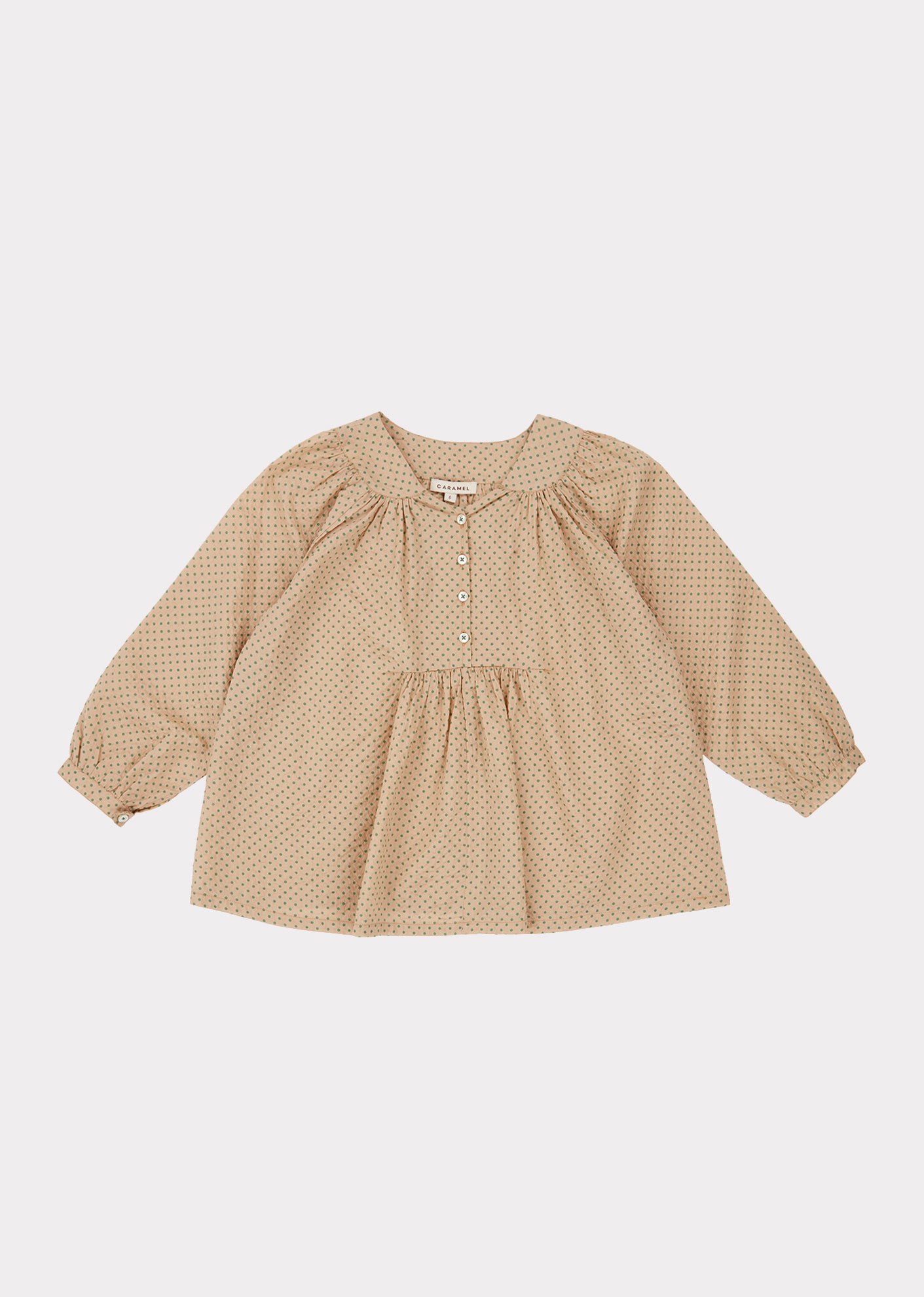 Girls Green Dots Cotton Top