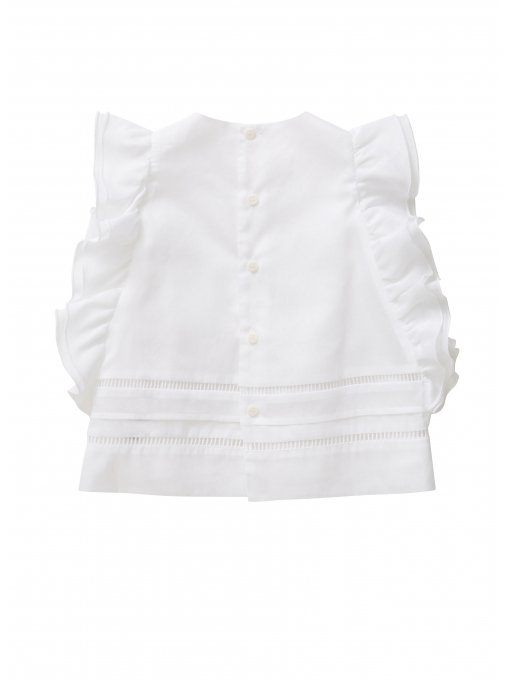 Girls White Cotton Shirt
