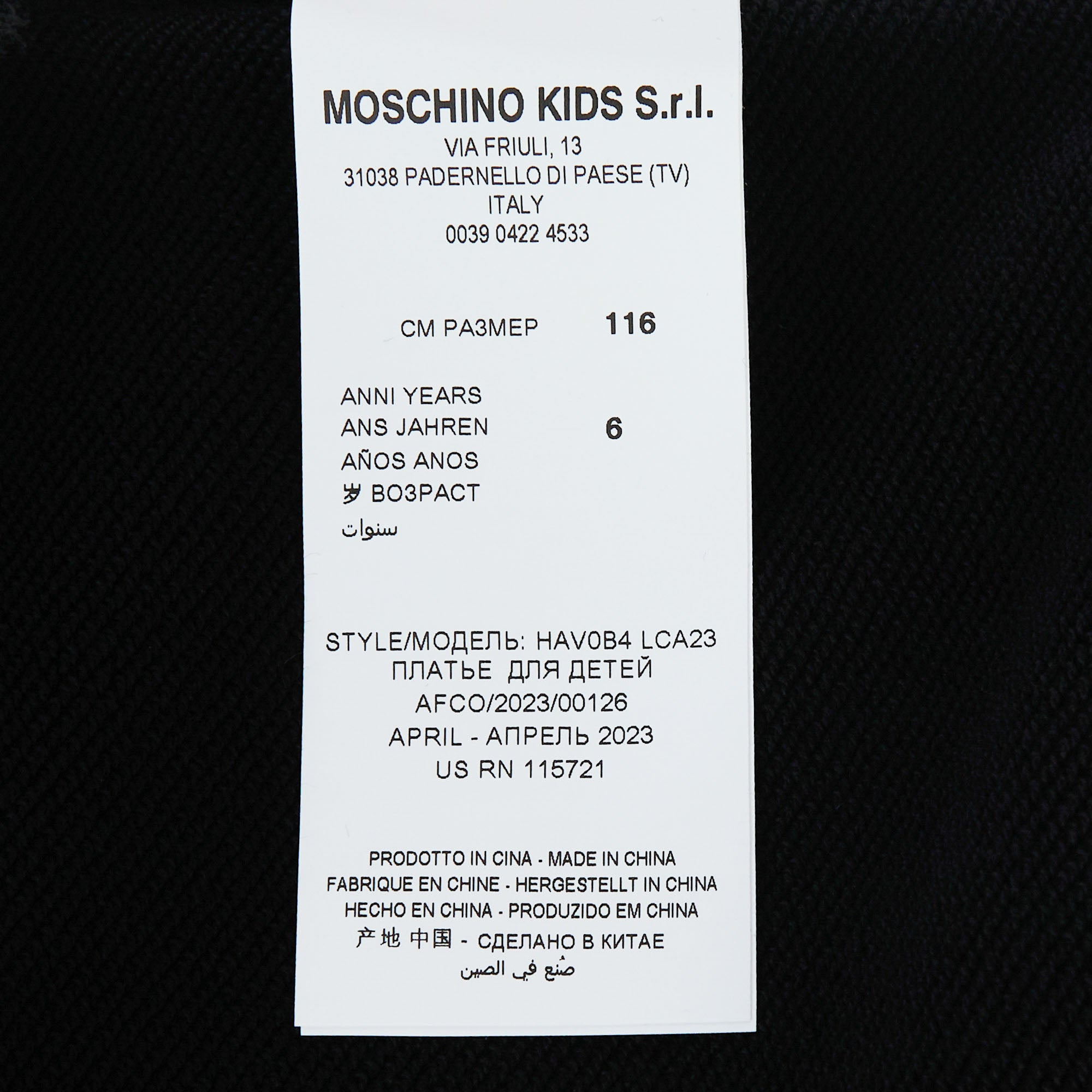 Girls Black Logo Cotton Dress