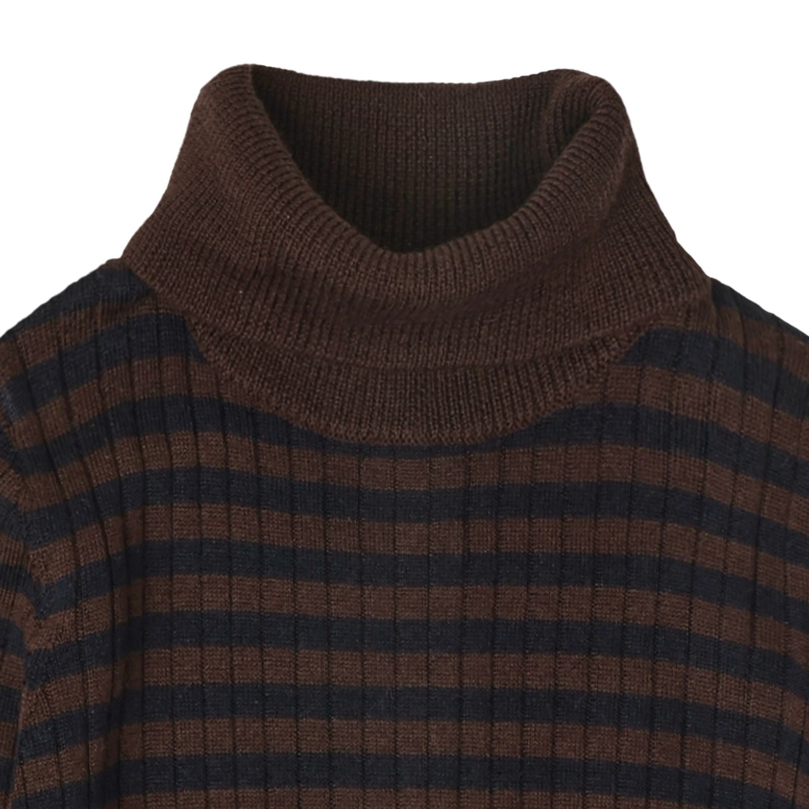 Boys & Girls Brown Stripes Wool Turtleneck