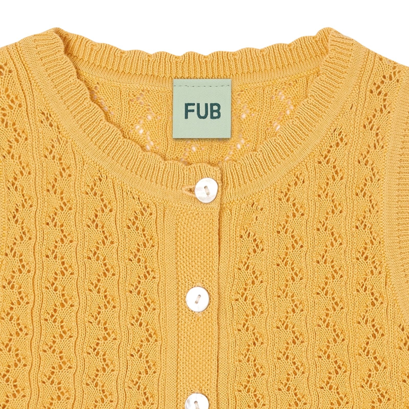 Girls Yellow Pointelle Cotton Vest