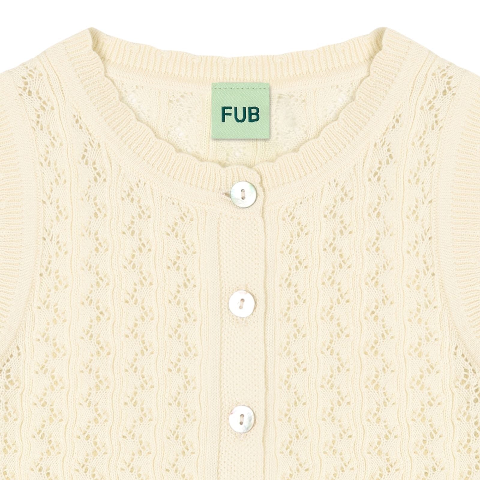 Girls White Pointelle Cotton Vest