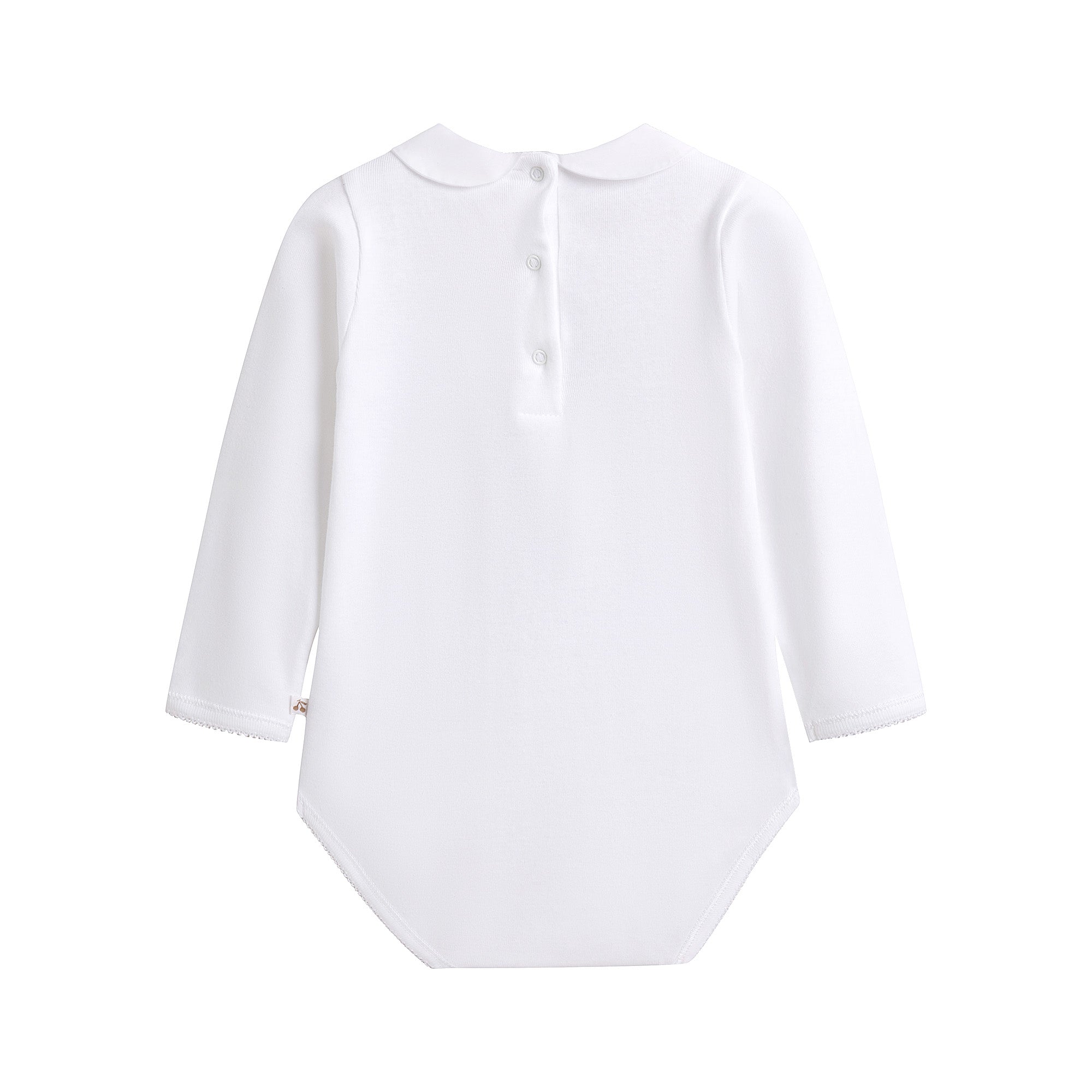Baby Girls White Cotton Babysuit