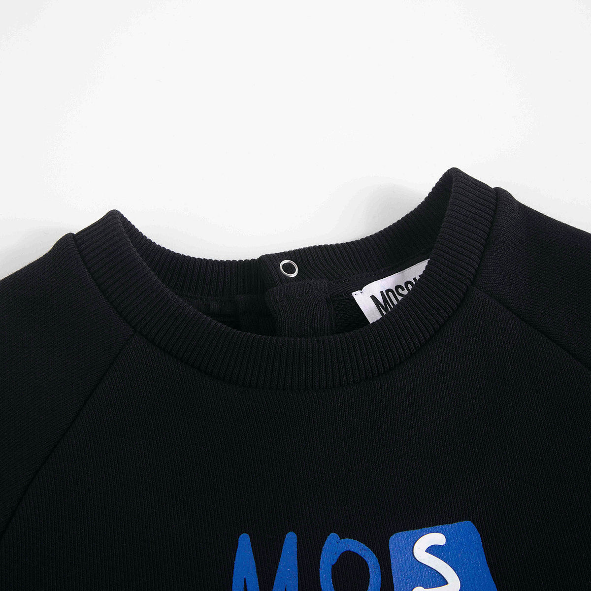 Boys & Girls Black Logo Cotton Sweatshirt